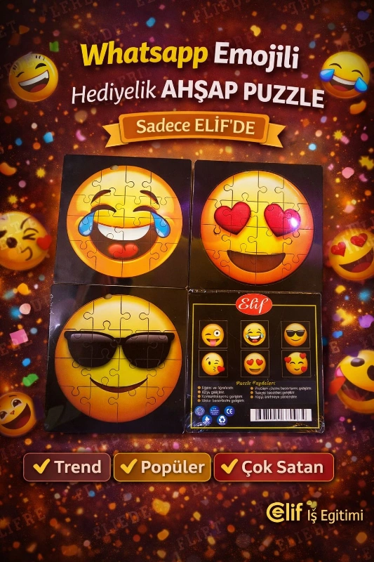 AHŞAP EMOJİLİ PUZZLE 30X30 / 20 Lİ PAKET